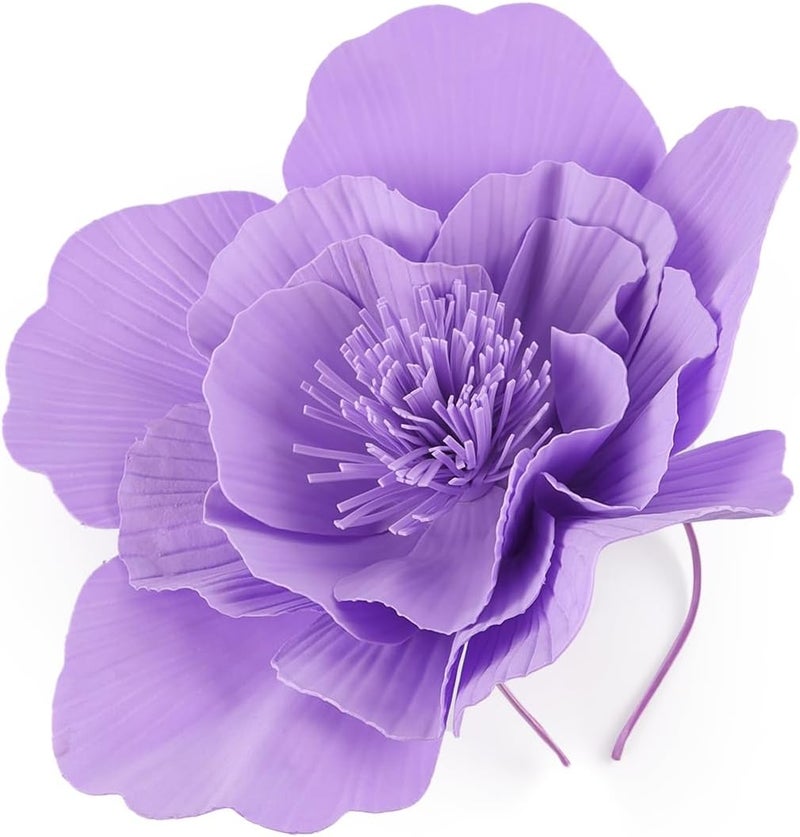 LDFWAY Large Flower Fascinators for Girls Women Tea Party Cocktail Headwear Derby Hats with Headband and Clip for Wedding - Image 4